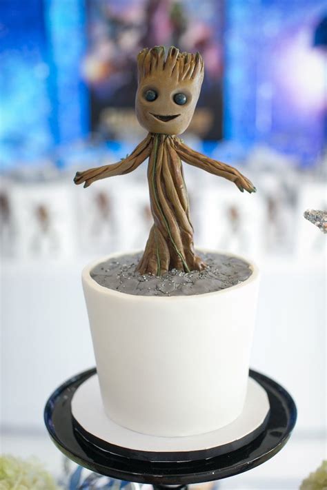 Groot Cake From A Guardians Of The Galaxy Birthday Party Marvel