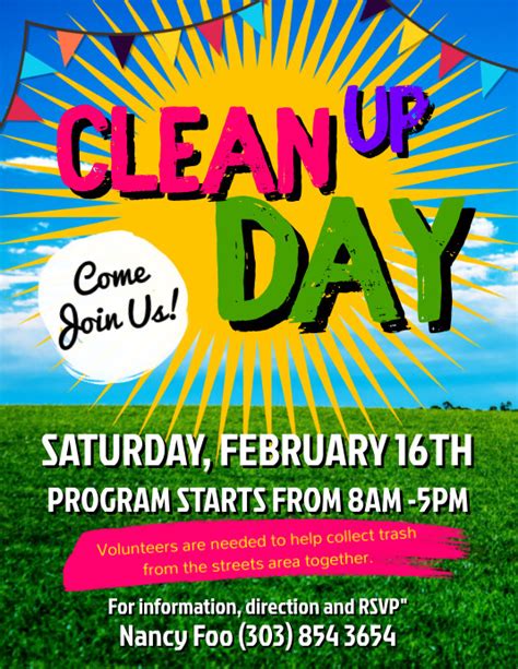 Clean Up Day Flyer Template Postermywall