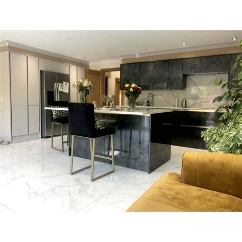 Calacatta Gold Gloss Marble Effect Porcelain Floor Tiles Tiles