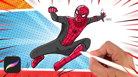 How To Draw Spider Man Far From Home Drawing Tutorial Youtube