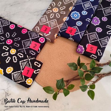 Jual Hn Kain Batik Cap Handmade Halus Motif Warna Warni Motif Jumputan