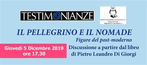 Il pellegrino e il nomade Società Filosofica Italiana Firenze