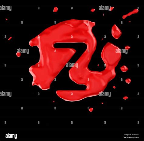 Red Blob Z Letter Over Black Background Stock Photo Alamy