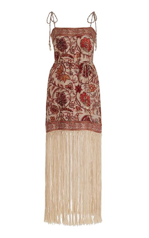 Vitali Fringed Floral Cotton Mini Dress By Zimmermann Moda Operandi