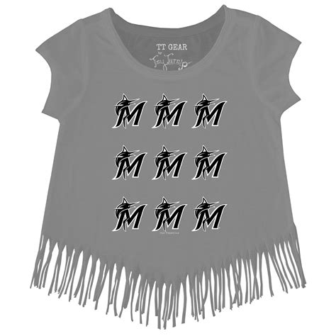 Miami Marlins Logo Grid Fringe Tee Tiny Turnip