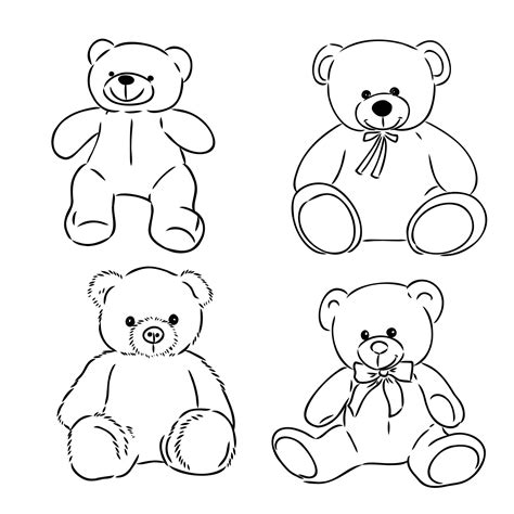 Premium Vector Bear Doll Icon Outline Flat Design Vector Teddy Bear