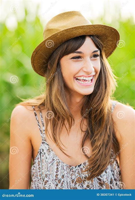 Beautiful Portrait Of A Carefree Happy Girl Stock Image Image Of