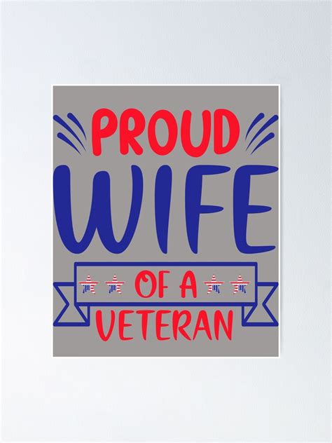 Proud Wife Of A Veteran Poster For Sale By Retrodigitalllc Redbubble