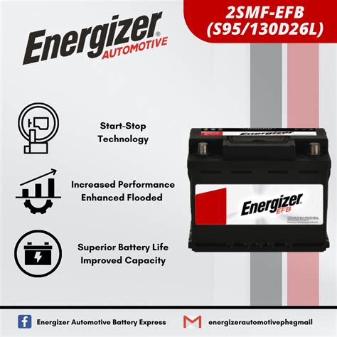 Energizer Automotive Battery Smf Efb S D L Start Stop