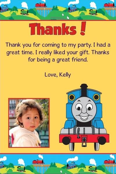 Thomas The Tank Engine Train Thank You Cards Choo Choo Yellow