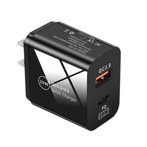 Usb C Wall Charger Block 20w Borz Dual Port Pd Power Delivery Fast