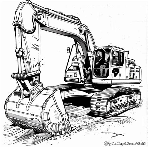 Backhoe Coloring Pages Free Printable