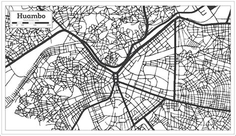 Premium Vector Huambo Angola City Map In Black And White Color In