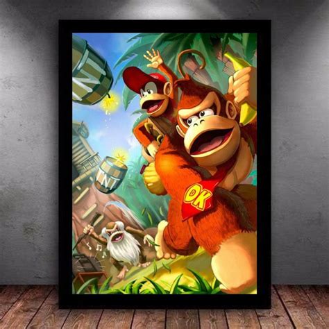 Quadro Decorativo Donkey Kong E Diddy Kong Nintendo Elo