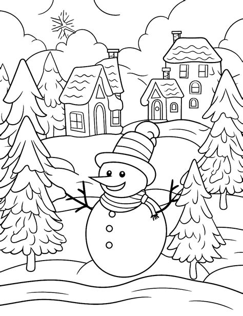 50 Winter Coloring Pages: Free Sheets for Kids