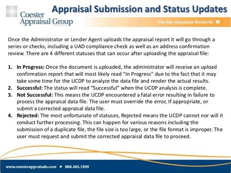 Ucdp And Uad Appraisal Compliance Data Set Coester Ap