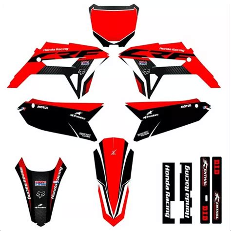 Adesivo Crf Kit Grafico Moto Mm Biker Ride Vermelho