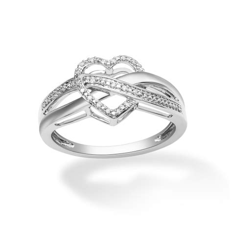 Diamond Accent Heart Wrapped Infinity Ring In Sterling Silver Banter