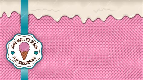 Pink Ice Cream Wafer Background Premium Vector