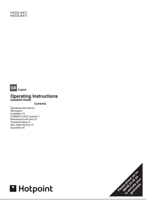 Hotpoint Hxc6 8ati Series Operating Instructions Manual Pdf Download Manualslib