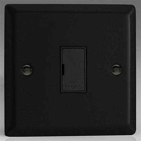 Varilight Urban Matt Black 13a Unswitched Fused Spur With Black Insert Ukes