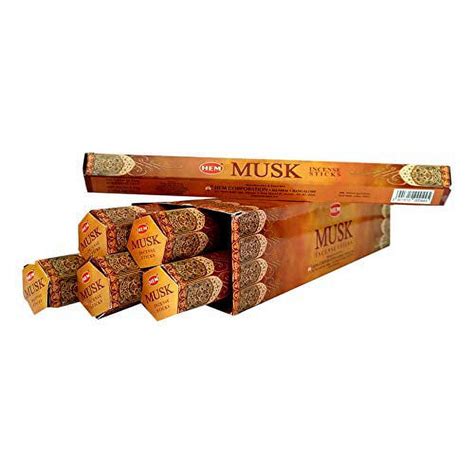 Musk Box Of Six 20 Stick Hex Tubes Hem Incense Hand Rolled In India