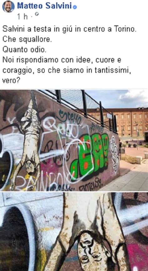 Salvini Appeso Come Mussolini Il Murales Di Torino