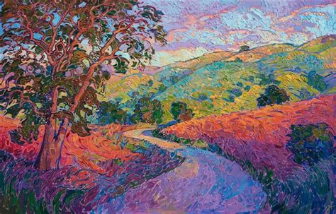 Paso Robles Winding Road Oil Painting By Modern Impressionist Landscape