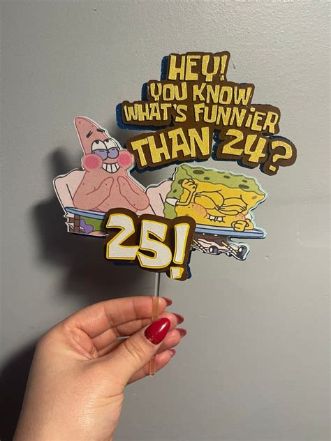 Spongebob Cake Topper What S Funnier Than 24 Etsy