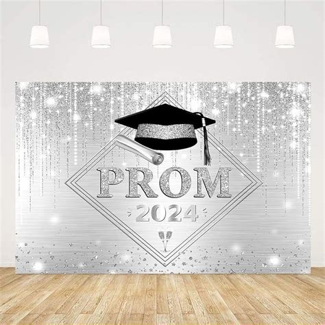 Silver Prom 2024 Backdrop 5x3ft Glitter Bokeh Prom Decorations For 2024