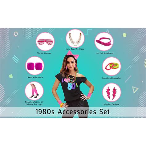 Retro Vintage Disco 1980s Outfits Accessories Off Shoulder T Shirt I