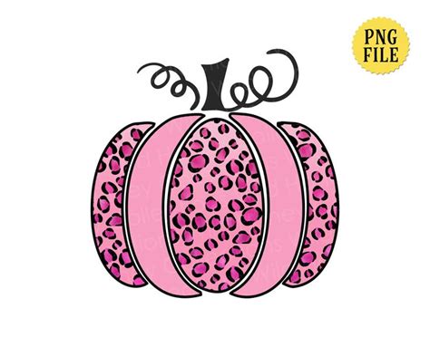 Pink Leopard Pumpkin Png File Pink October Crafting Sublimation