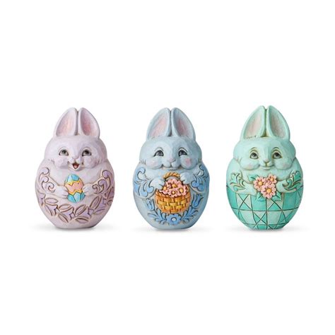 Jim Shore Mini Easter Bunny Eggs Set Of 3 Free Shipping | Purple bunny ...