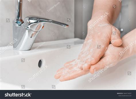 Effective Handwashing Techniques Palm Palm Hand Stock Photo 1664174257