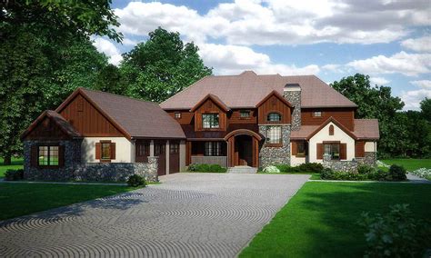 Stone, Stucco and Wood Beauty - 95001RW | Architectural Designs - House ...