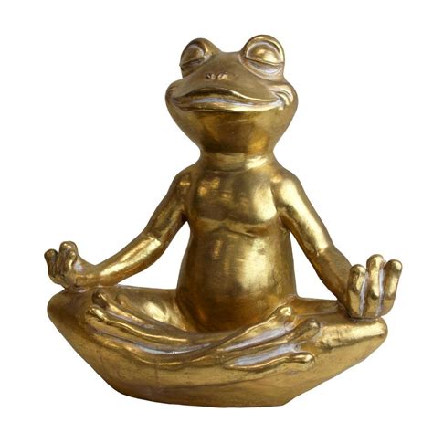 Exhart Golden Yoga Frog Garden Statue 18709 Rs The Home Depot Frog