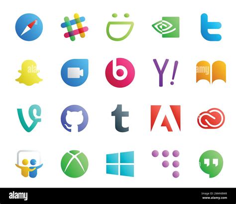 20 Social Media Icon Pack Including Adobe Github Snapchat Vine