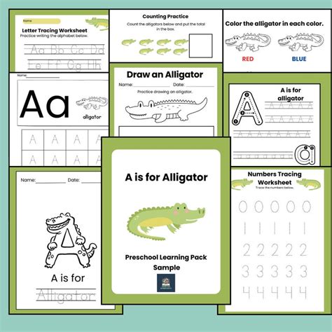 Alligator Preschool Activity Pack A Is For Alligator Letter A Week