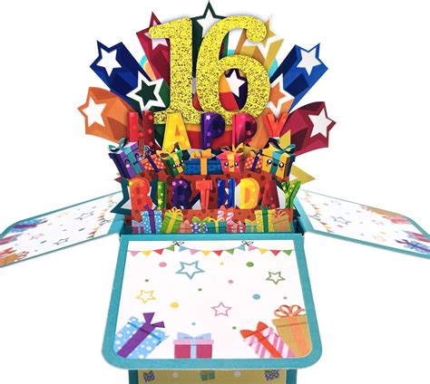 Amazon YiKaLus Happy 16th Birthday Pop Up Card For Girl Boy Sweet