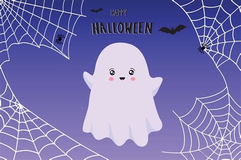 Flying ghost ghost Boo. Happy Halloween. The white ghost. Flat design ...