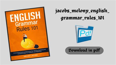 Jacobs Melony English Grammar Rules 101 Sahil Library