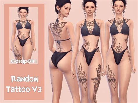 Random Tattoo V Found In Tsr Category Sims Female Tattoos Sims