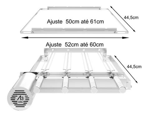 Grill Girat Rio Ajust Vel Espeto Suporte Espeto Grelha