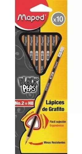 Lapiz Maped Black Peps Hb No Con Piezas Triangular