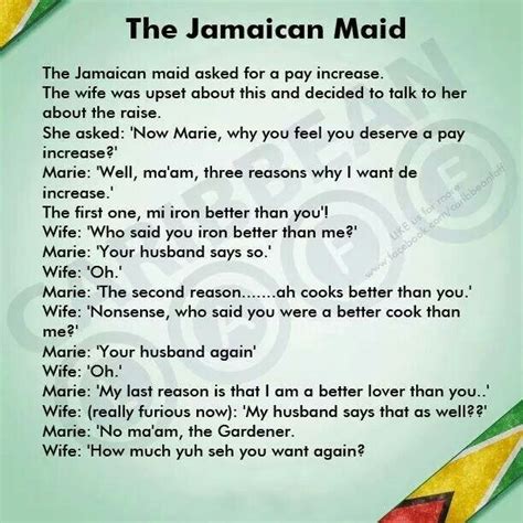 The Jamaican Maid Jamaican Words Jamaican Quotes Inspirational Words