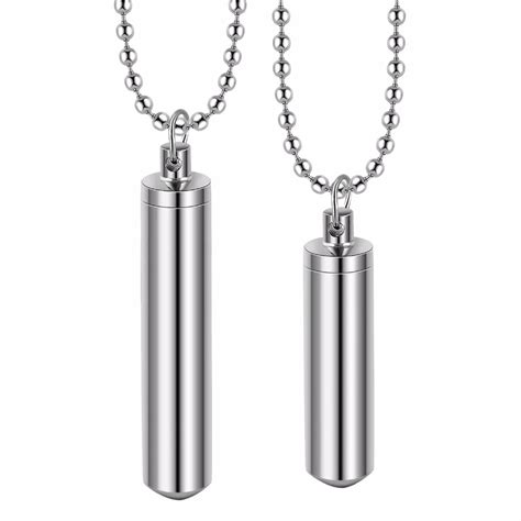 Collier Bijoux En Acier Inoxydable Pour Hommes Porte Pilule Pendentif