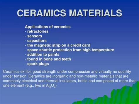 PPT - CERAMICS MATERIALS PowerPoint Presentation, free download - ID:508943