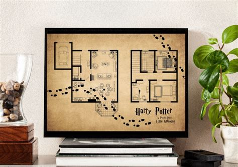 Harry Potter 4 Privet Drive Floor Plan First And Second Etsy Uk