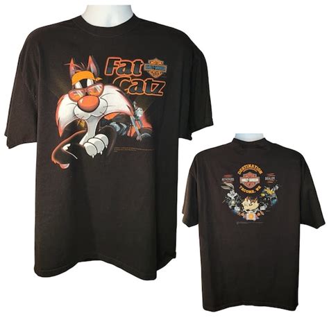 Harley Davidson Fat Catz Sylvester Looney Tunes Tee Gem