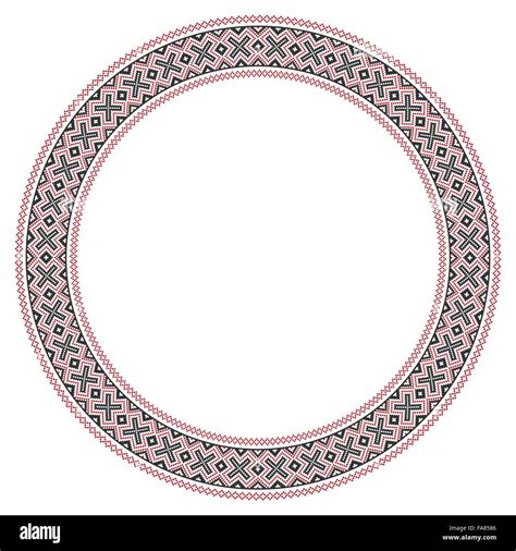 Vector Illustration Of Traditional Slavic Round Embroidered Pattern For